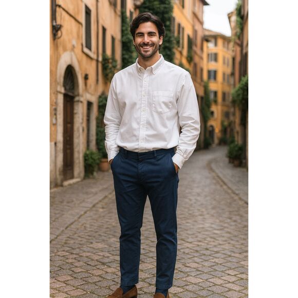 J Crew Factory Shirt Mens XLT White Cotton Button Dwn Classic Lightweight Pocket - Picture 1 of 4